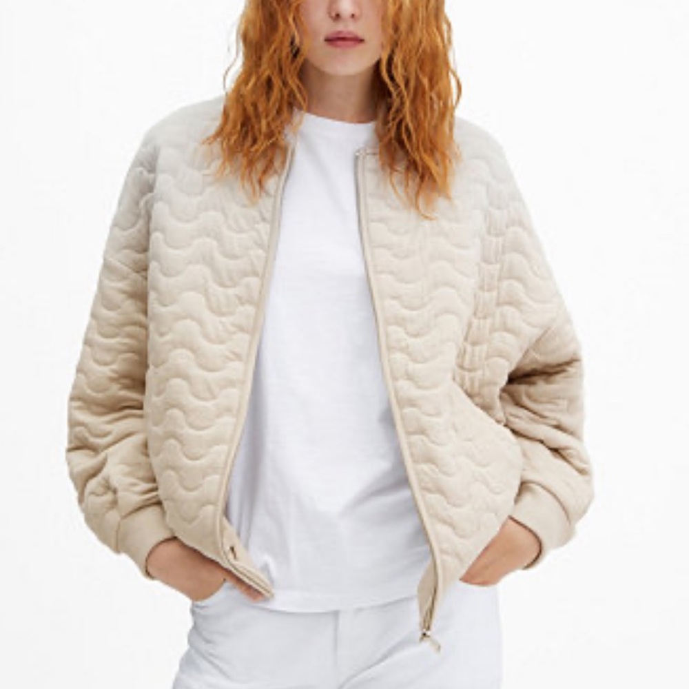 Mango Quilted Bomber Jacket